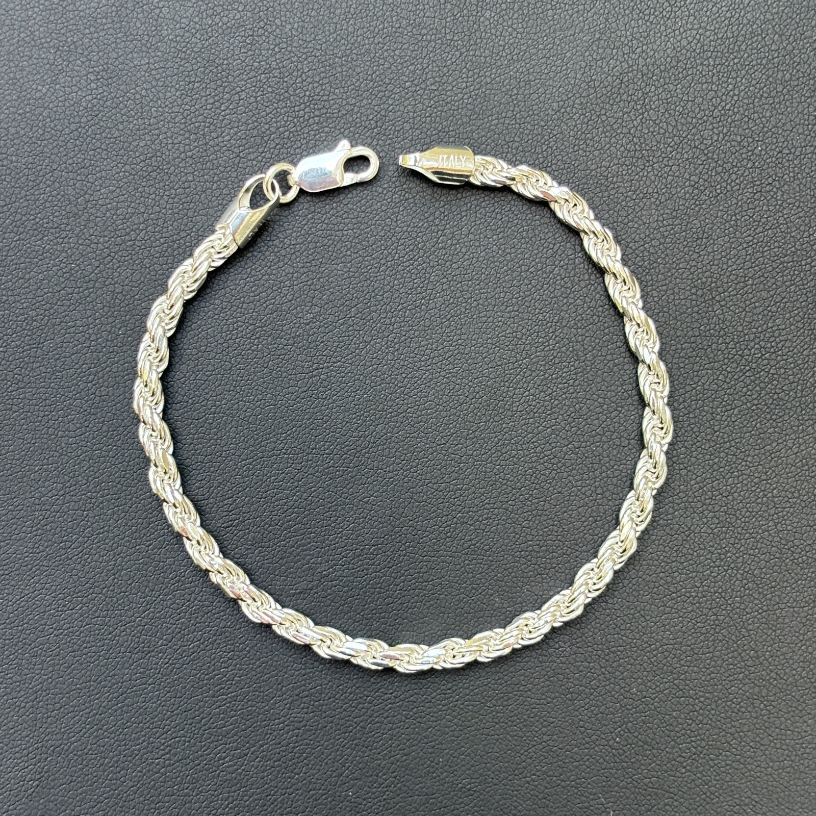 4mm Diamond Cut Rope Bracelet – Solid 925 Sterling Silver Or 14k Gold Vermeil