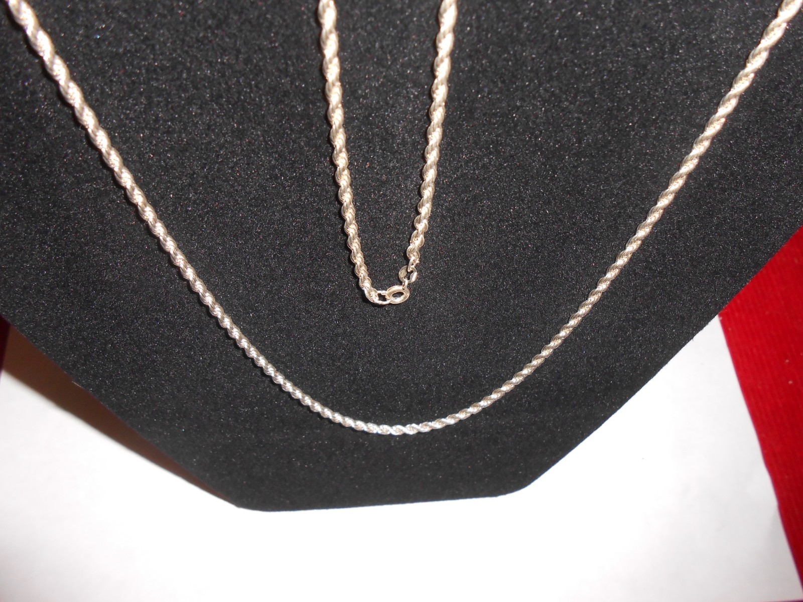 30″ TWISTED ROPE MARKED STERLING and UNKNOWN MAKER’S MARK – 0.607 ozt & 18.86 g