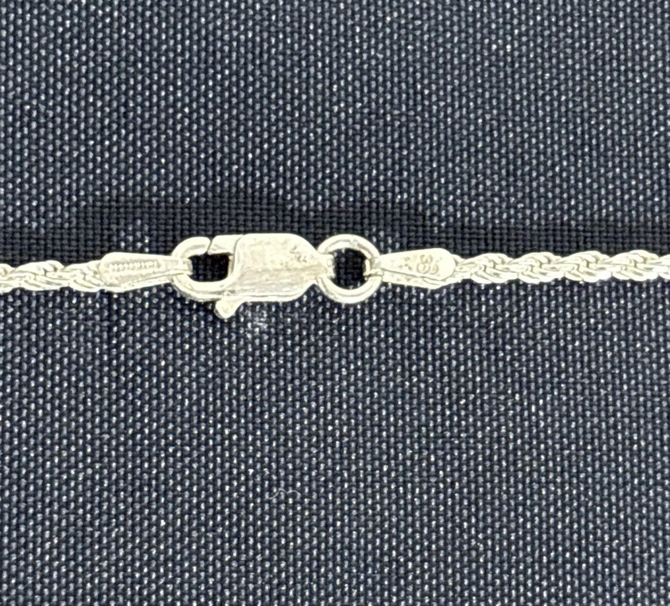 Sterling Silver Twisted Chain 23” Long Marked 925 RC Italia Lobster Clasp