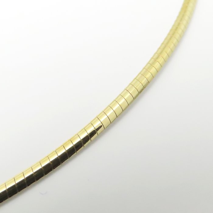 18K Yellow Gold / K18 White Gold Omega Necklace Reversible 40cm /76414