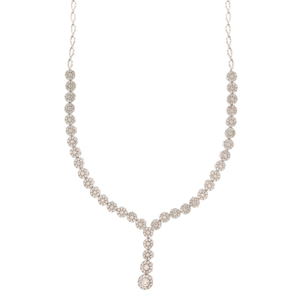 Semi-Rigid White Gold 18 Kt 750/1000 Tennis Necklace With Zirconia For Women
