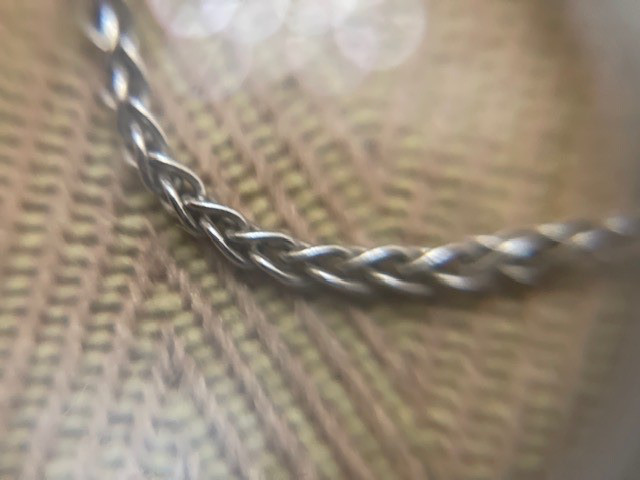 Vintage 14k Solid White Gold Braided Rope Chain Necklace Germany 18″ 3 Grams