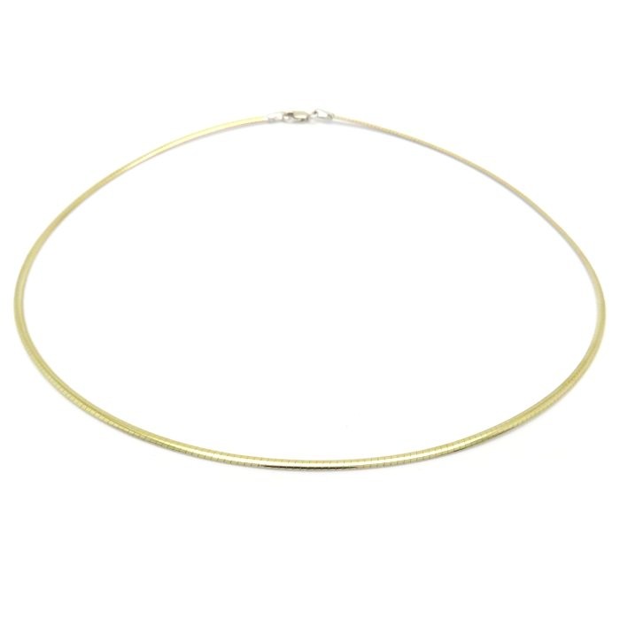 18K Yellow Gold / K18 White Gold Omega Necklace Reversible 40cm /76414
