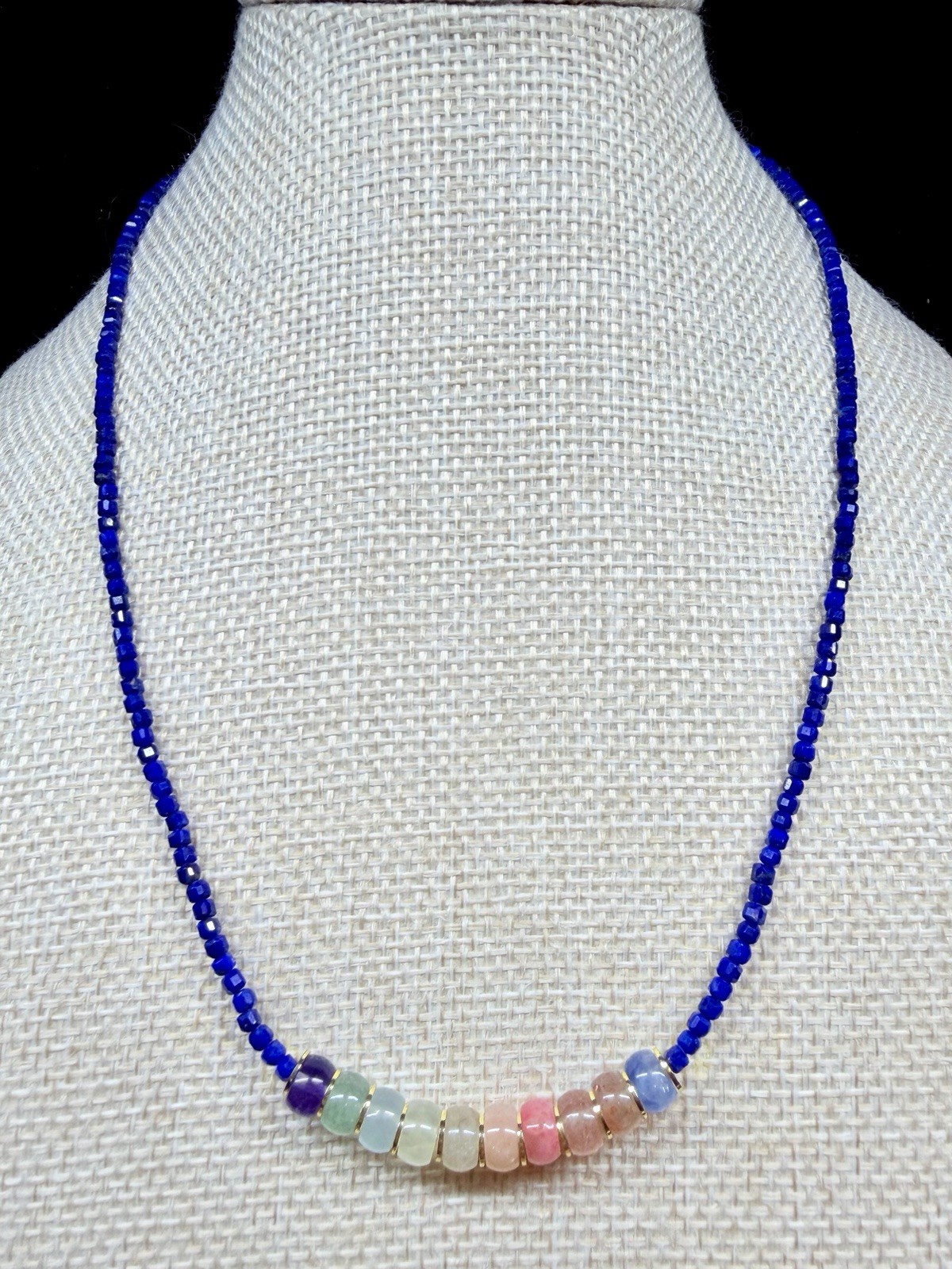 Premium Natural Lapis Lazuli Crystal Quartz Necklace 925 Sterling Silver