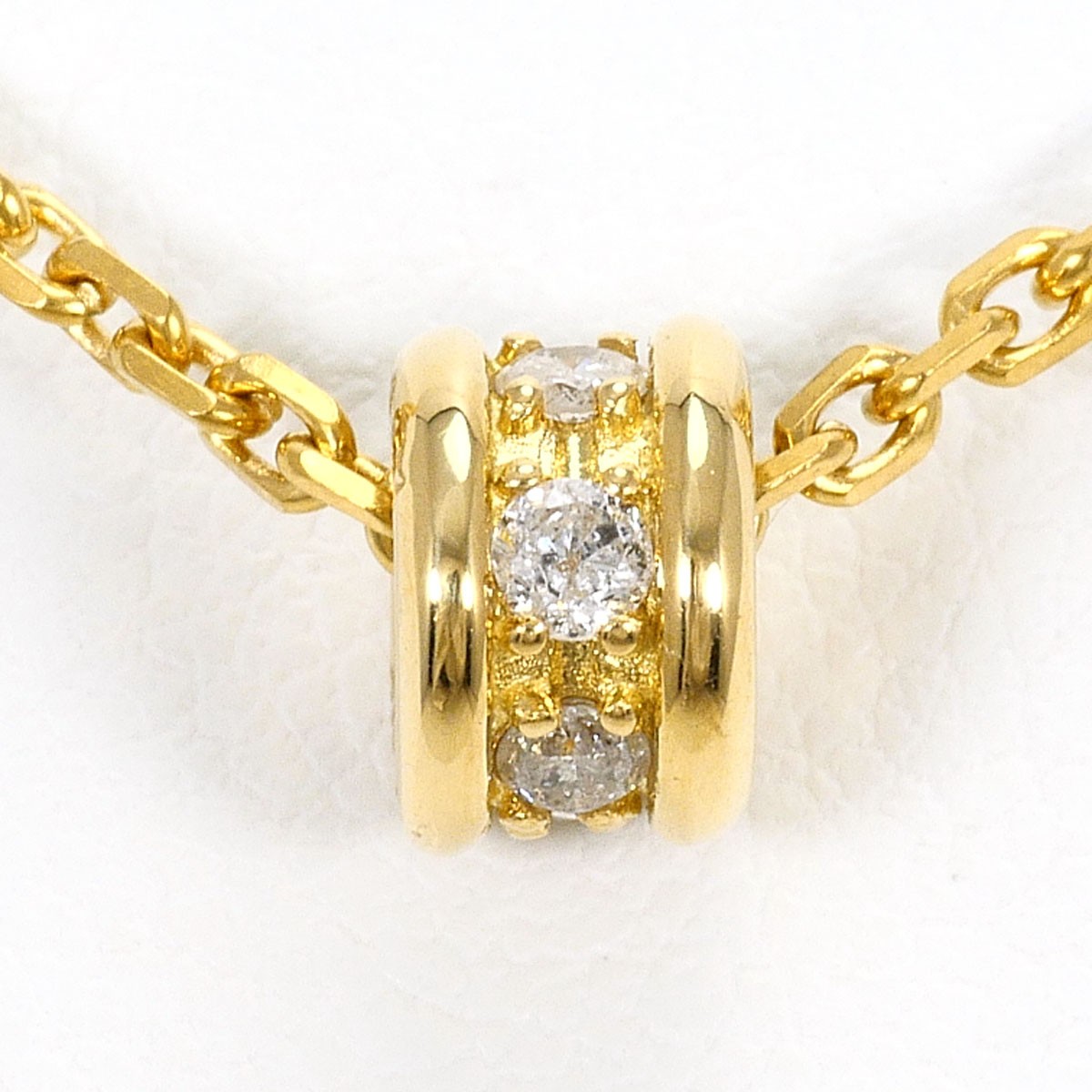 K18 18k gold Necklace Diamond 0.17ct 5.0g 40cm Free shipping Used