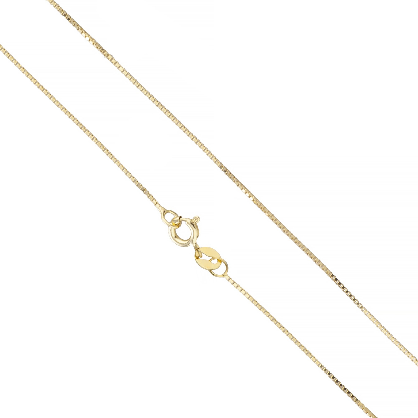 14K Gold Plated Over 925 Sterling Silver 1mm Box Chain Necklace 925