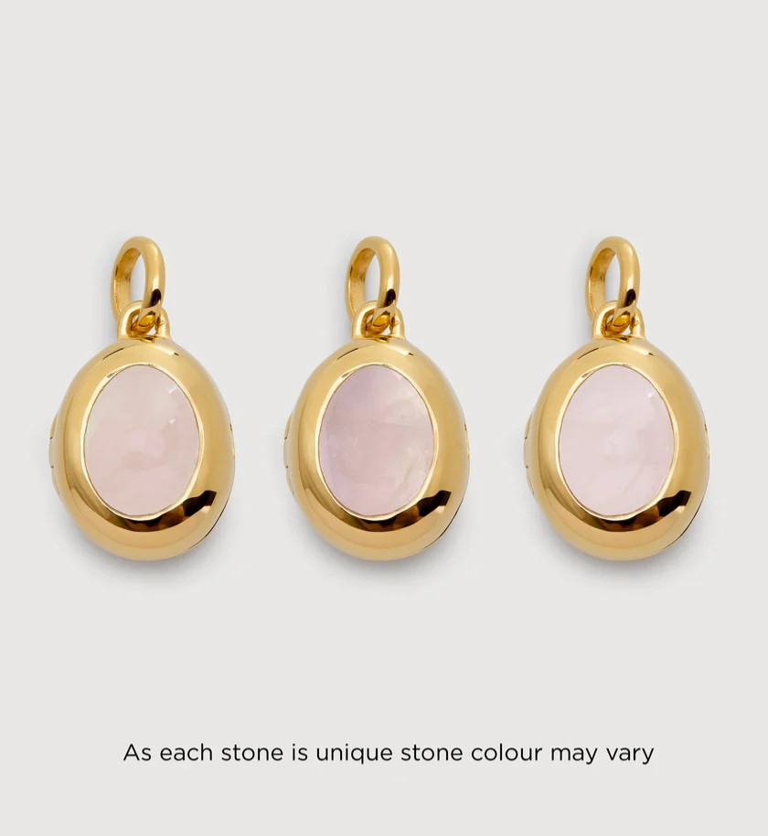 MONICA VINADER 💎 Locket 18k Gold & Rose Quartz RRP £99 Pendant