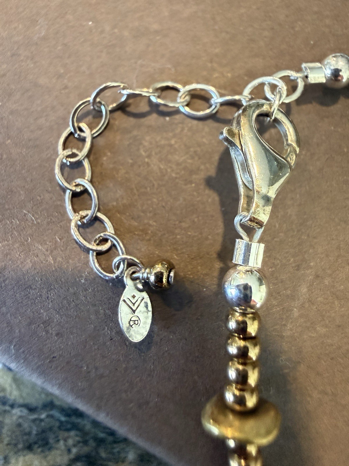 Silpada Sterling Silver 925 N1729 Abalone Shell, Glass Beads And Brass Necklace