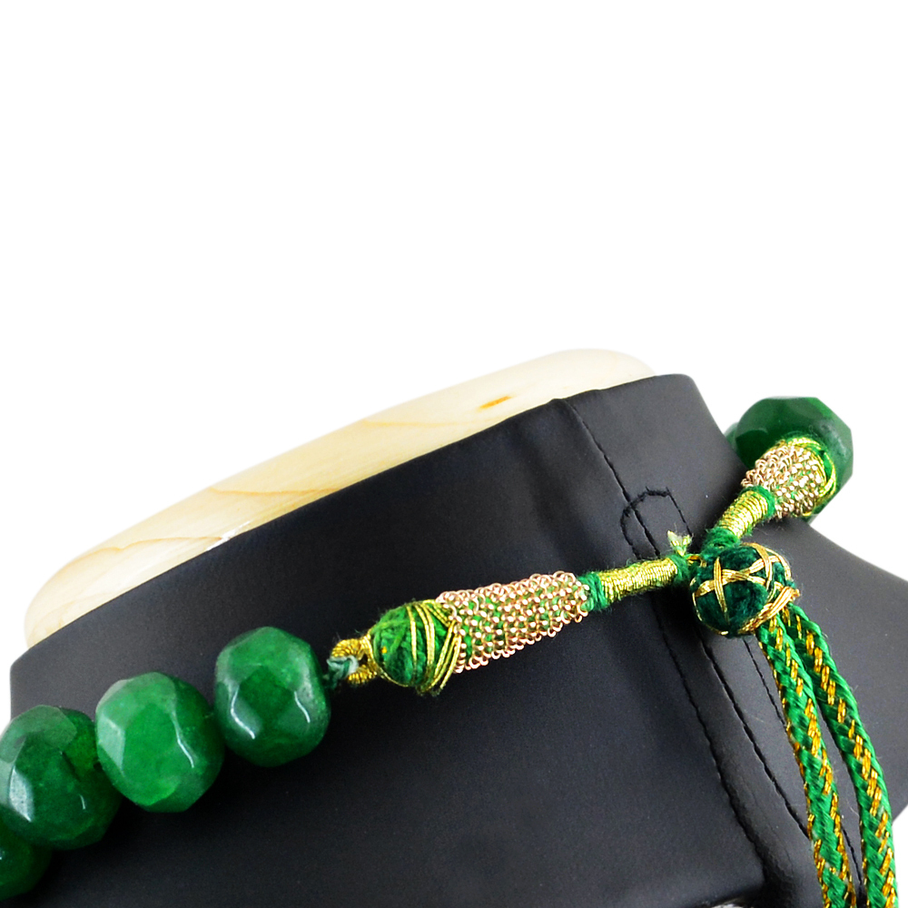 880.35 CTS ENHANCED EMERALD ROUND SHAPE FACETED HUGE BEADS NECKLACE (DG)