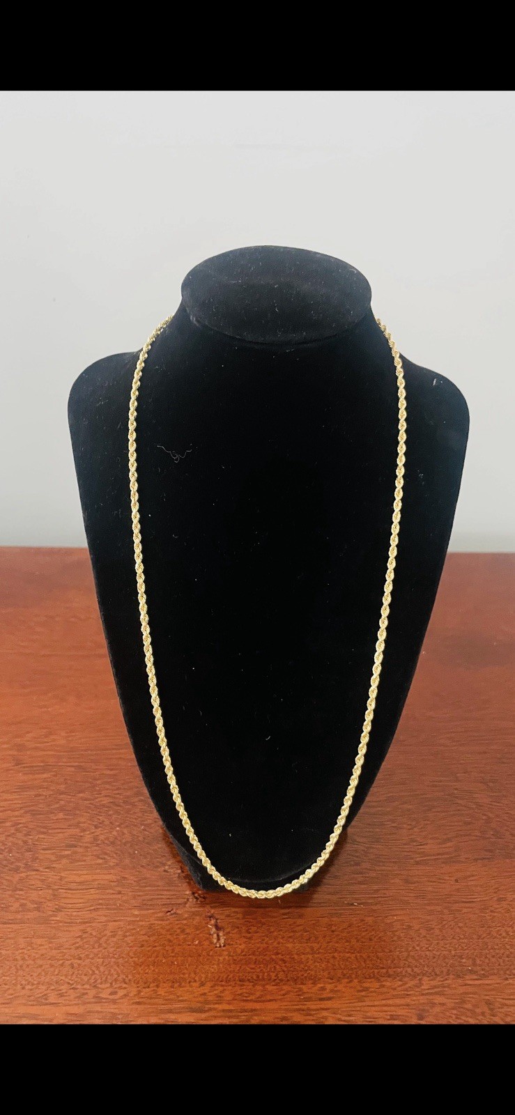 Solid 10 Karat Yellow Gold Diamond Cut Rope Necklace 24 2.5MM