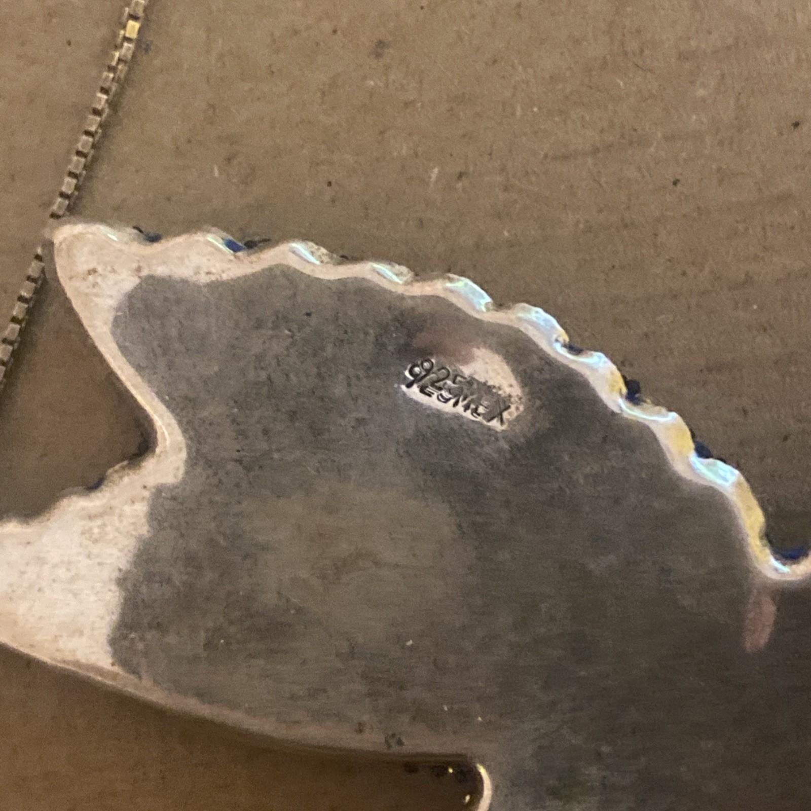 Mexico Sterling Silver Beaded Multi Colored Hummingbird Pendant