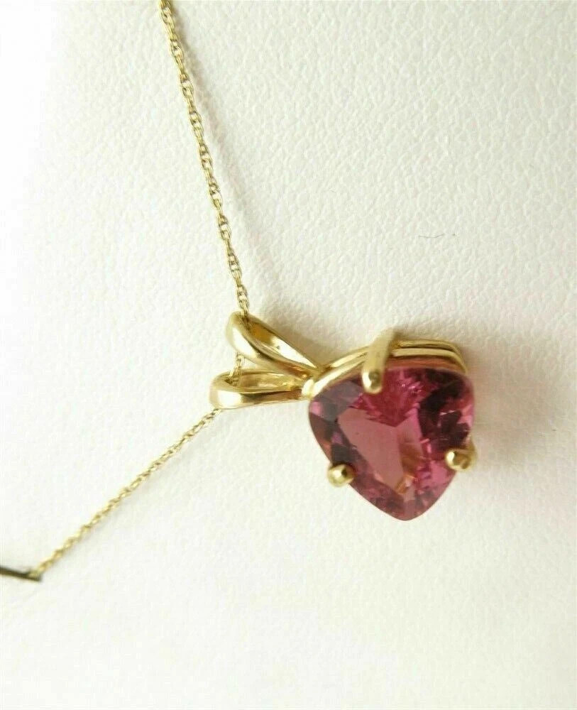 New 2Ct Trillion Cut Tourmaline Women’s Pendant 14K Yellow Gold Over Free Chain