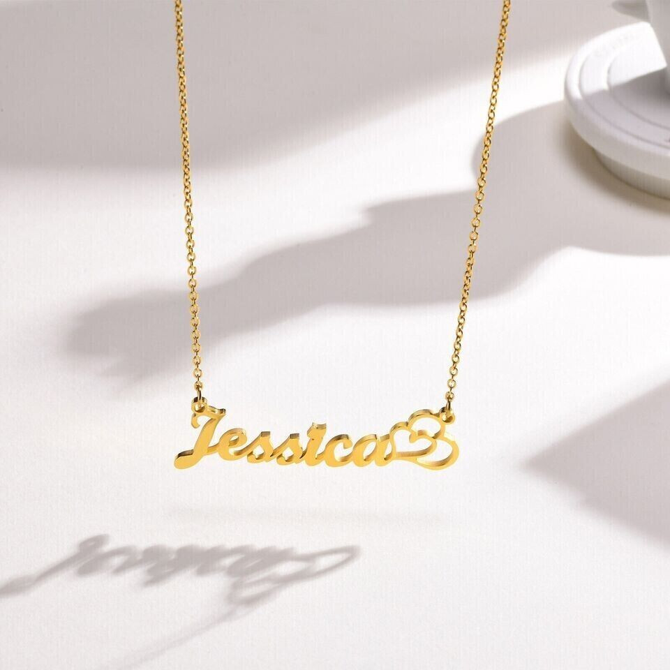 999 German Silver Custom Name Letter Fancy Pendant 18″ Free Chain