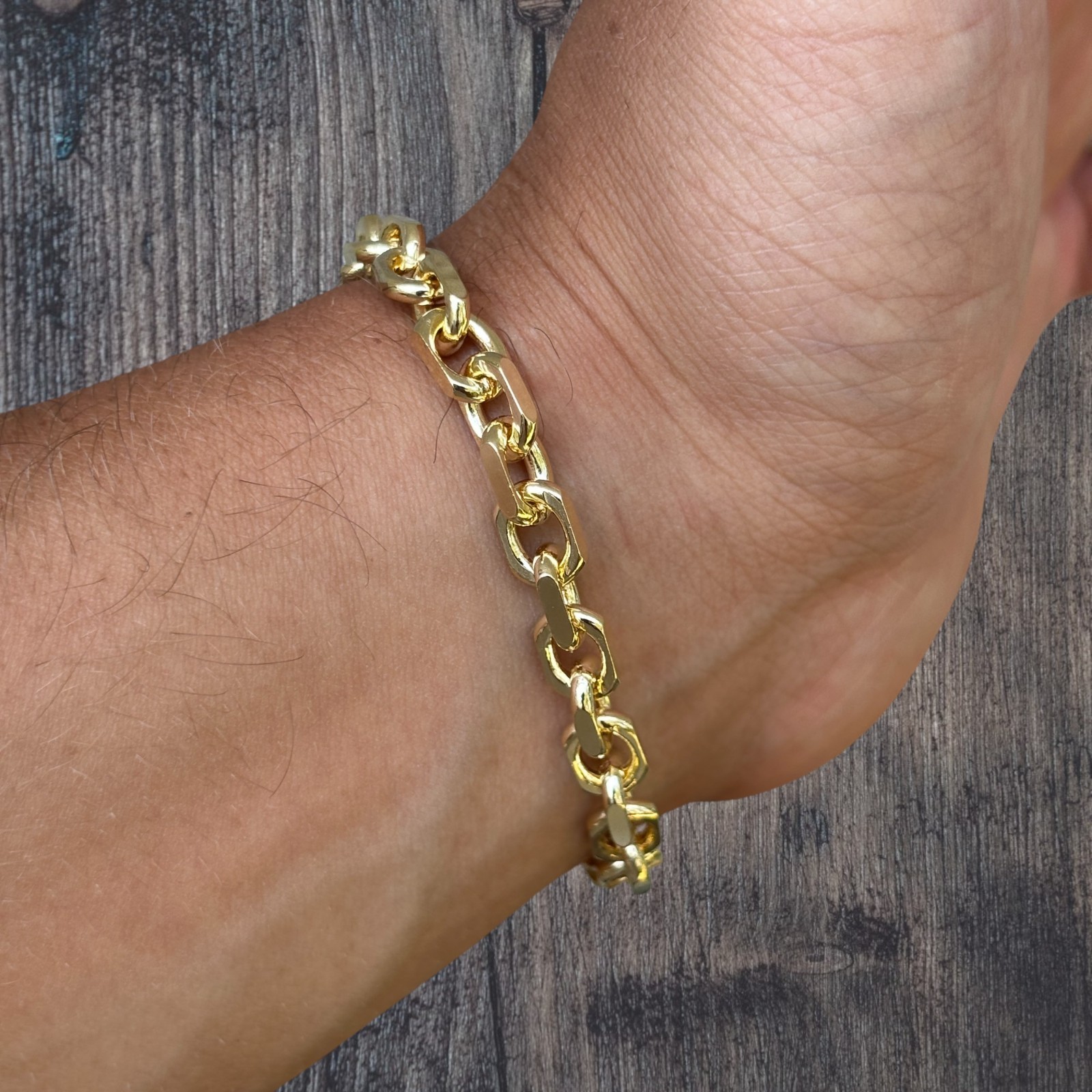 6mm Anchor Cable Bracelet – Real Solid 925 Sterling Silver Or 14k Gold Vermeil