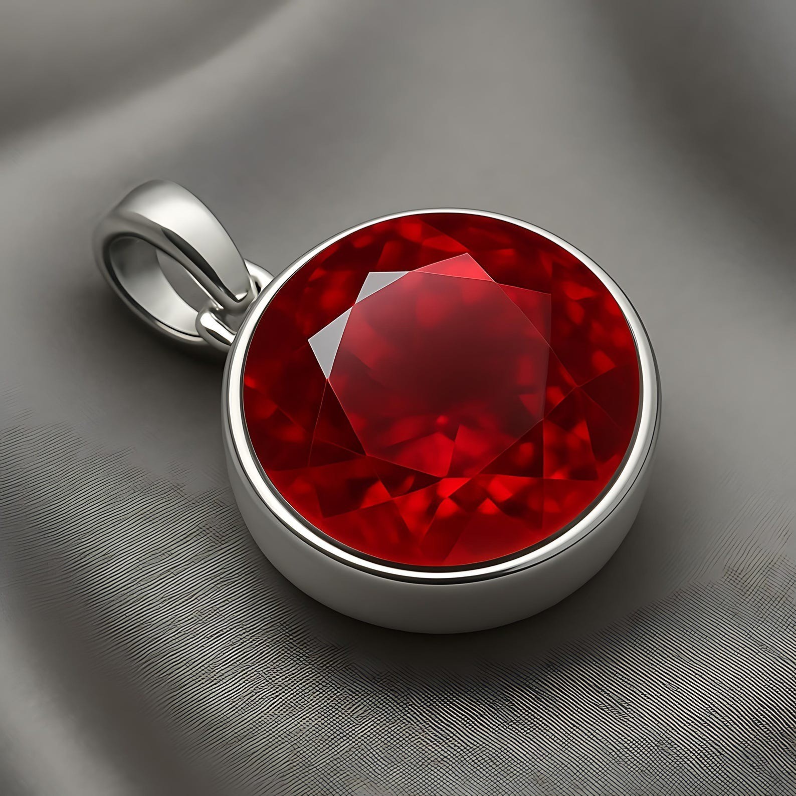 37.80 Ct Natural Red Ruby Pendant Certified 925 Sterling Silver Loose Gemstone