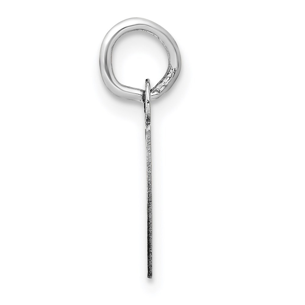 14k White Gold Small Slanted Initial”P” Block Letter Charm Pendant 0.19gm