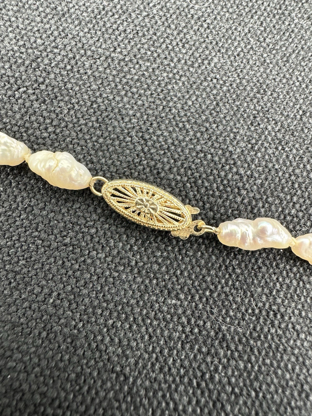 Seed Pearl Necklace With 14 K Gold Clasp