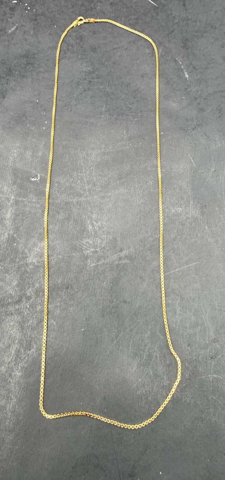 24” Gold Tone 925 Silver Milar Italy Box Link Chain 0.17ozt
