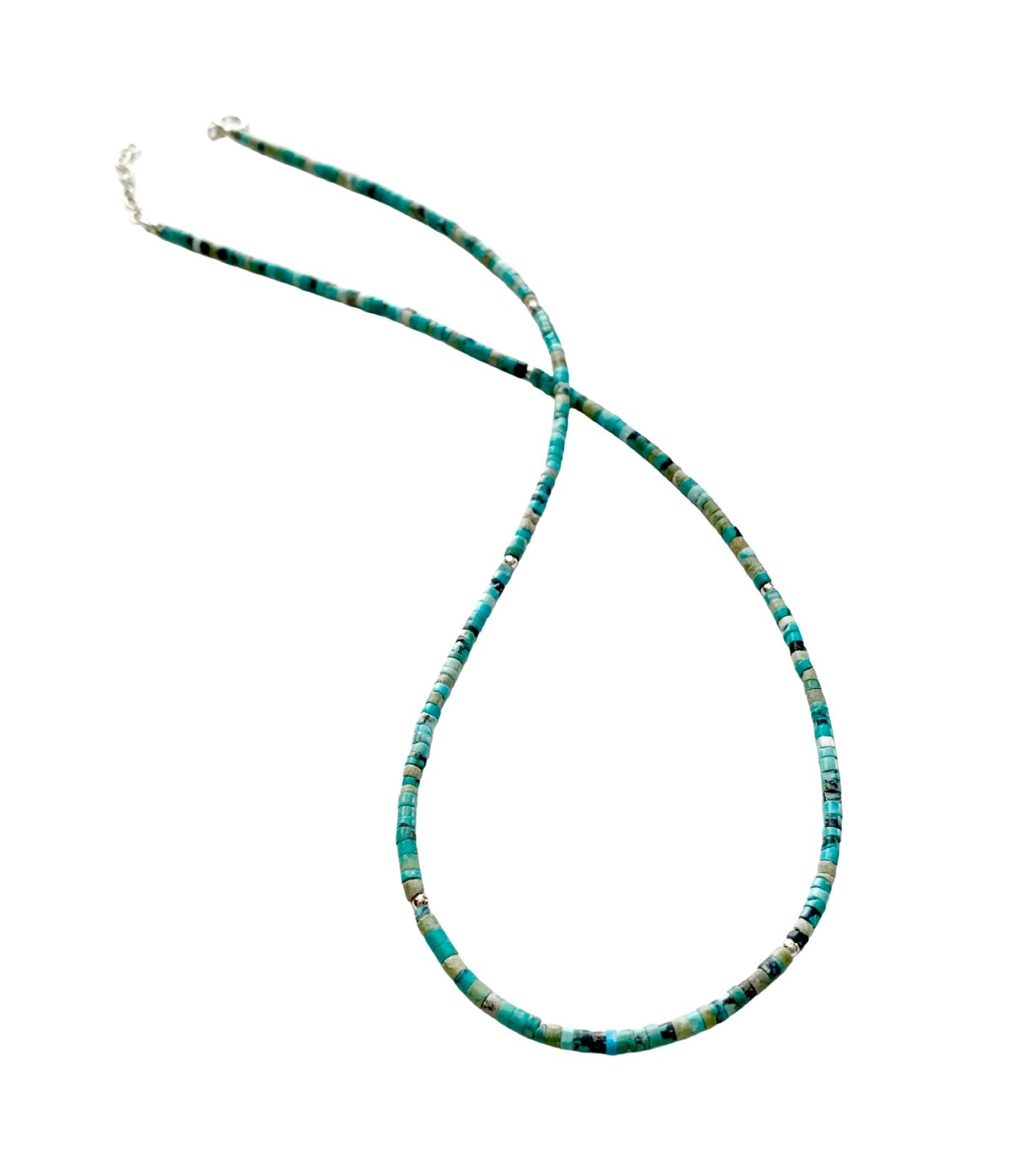 Genuine Green Turquoise 925 Silver Necklace Jewelry Women Handmade USA SELLER