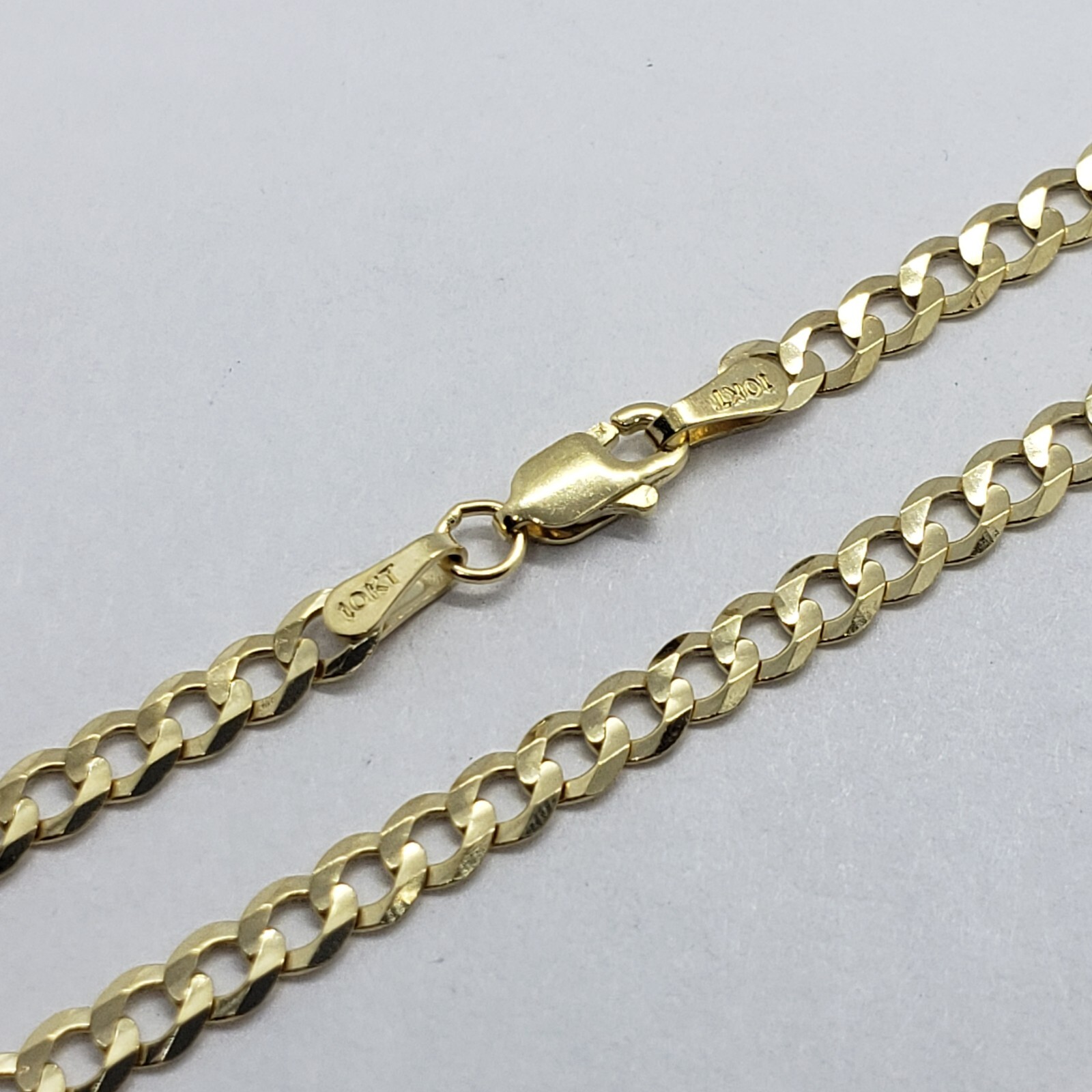 10K Yellow Gold Solid Cuban Link Chain Curb Necklace Bracelet 4mm Size 7″~30″