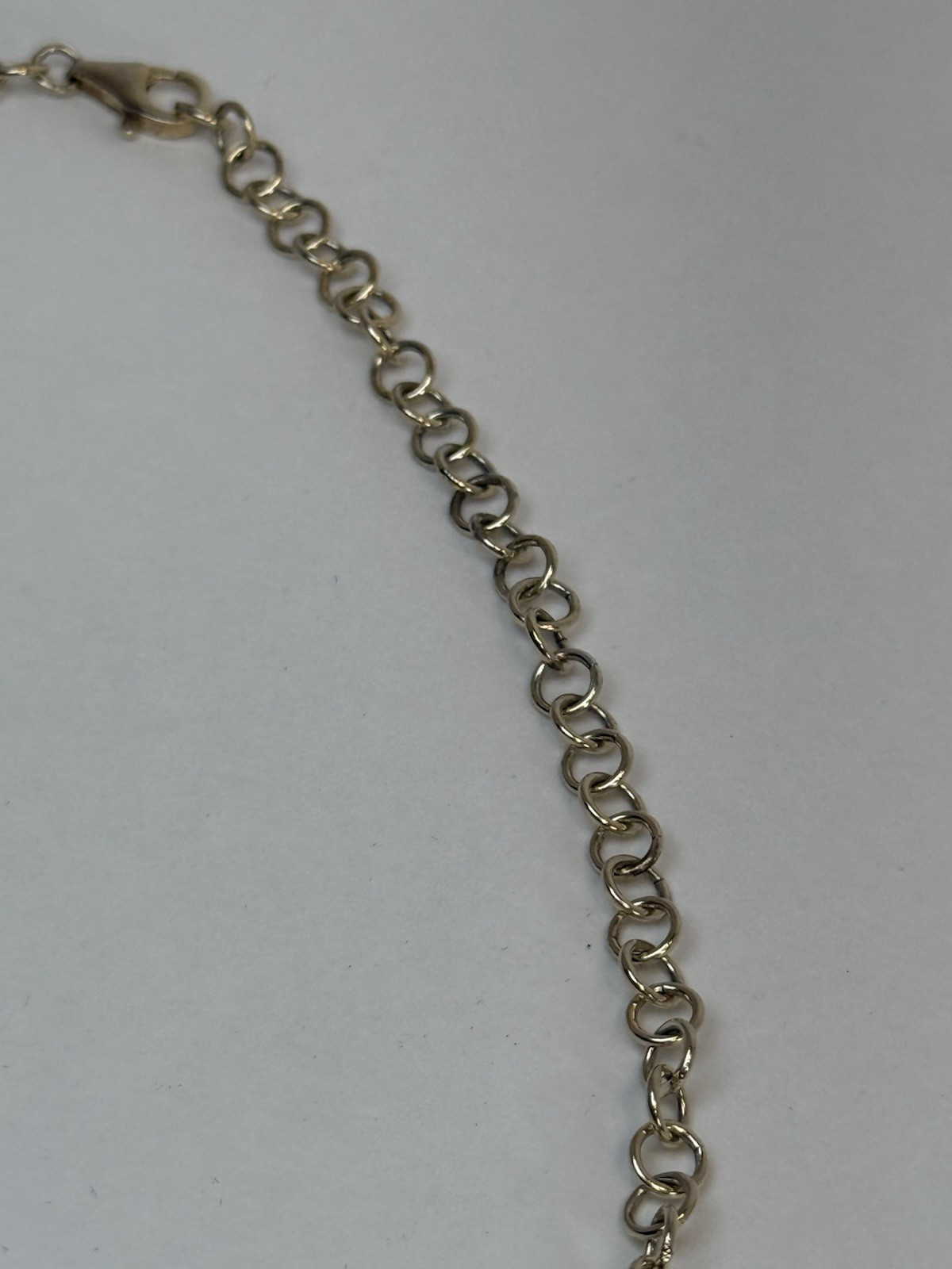 Heng Ngai 925 Sterling Silver Vermeil Pendant Necklace Pave Diamond Heart 16.75”