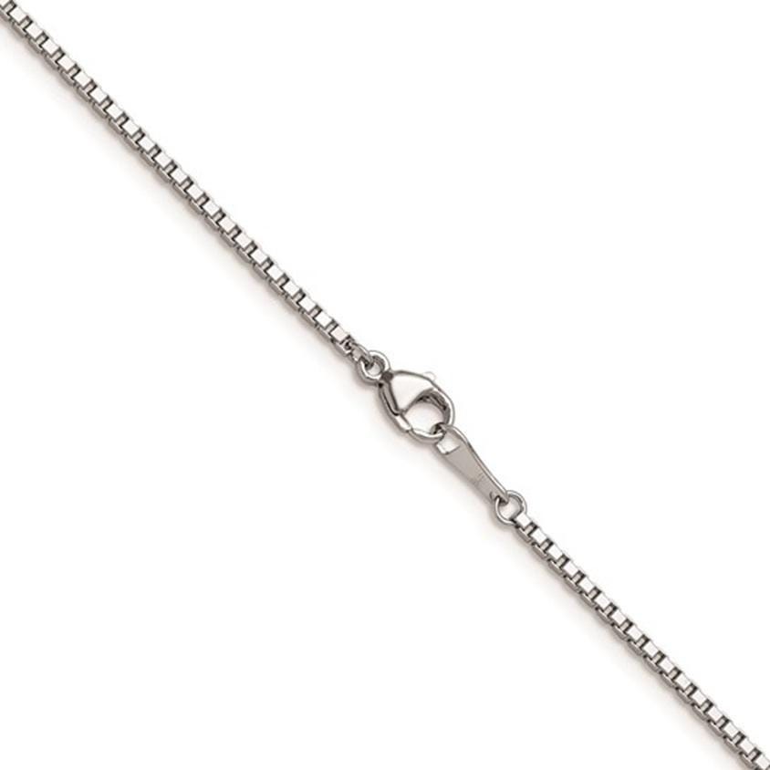 1.4mm Platinum PT950 Solid Box Chain Necklace 16″ 18″ 20″ 24″