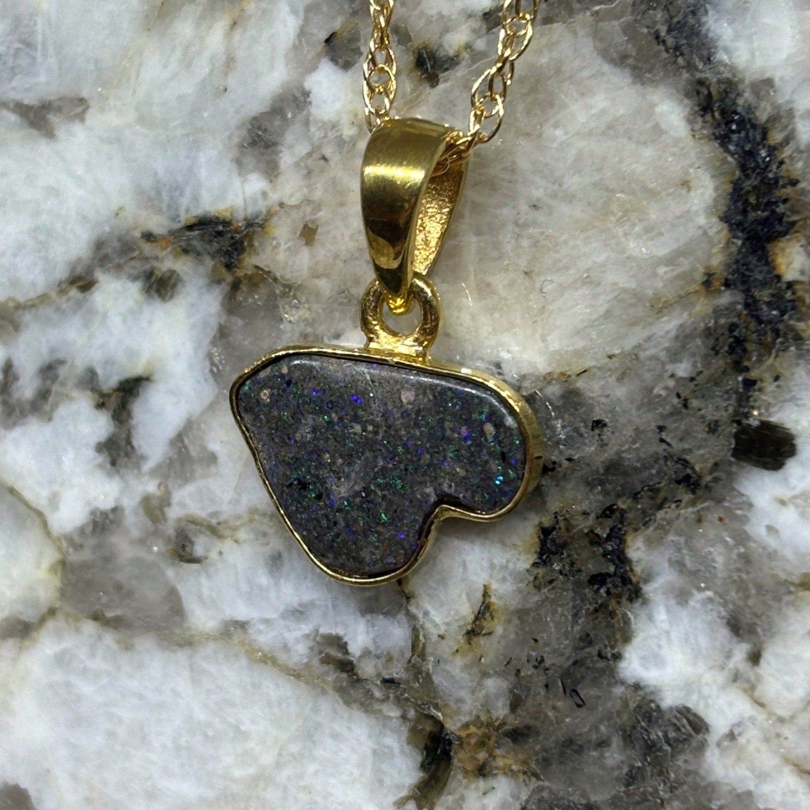 Dark Organic Tablon Honduran Opal Necklace