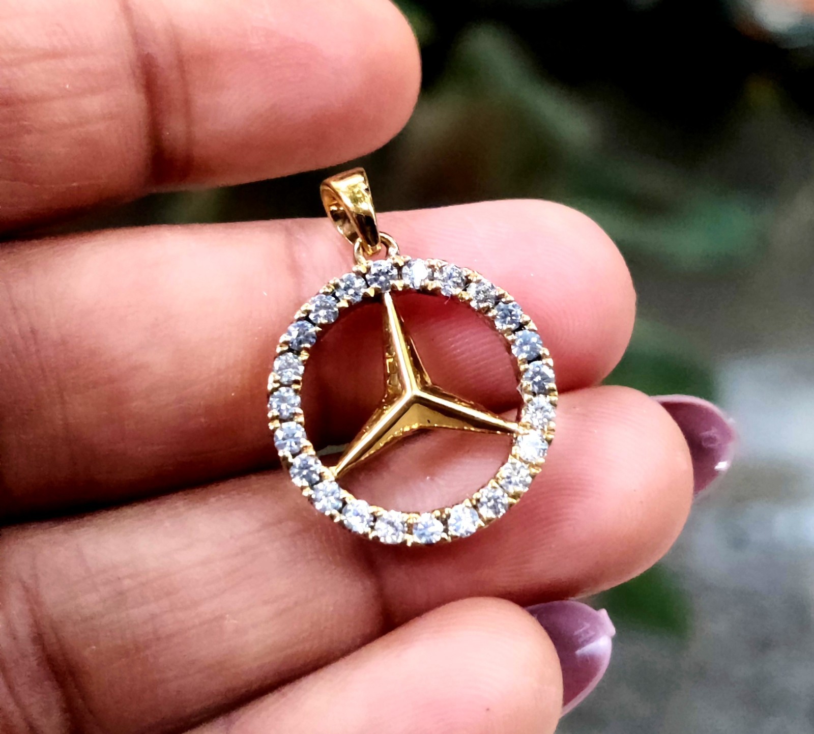 1Ct Round Cut Lab Created Diamond Hip Hop Pendant 14K Yellow Gold Plated Silver