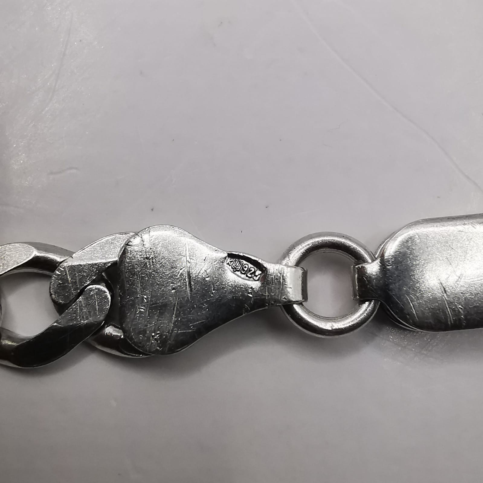 “Solid 925 Sterling Silver Curb Link Bracelet, 7.92g, High Quality Jewelry”