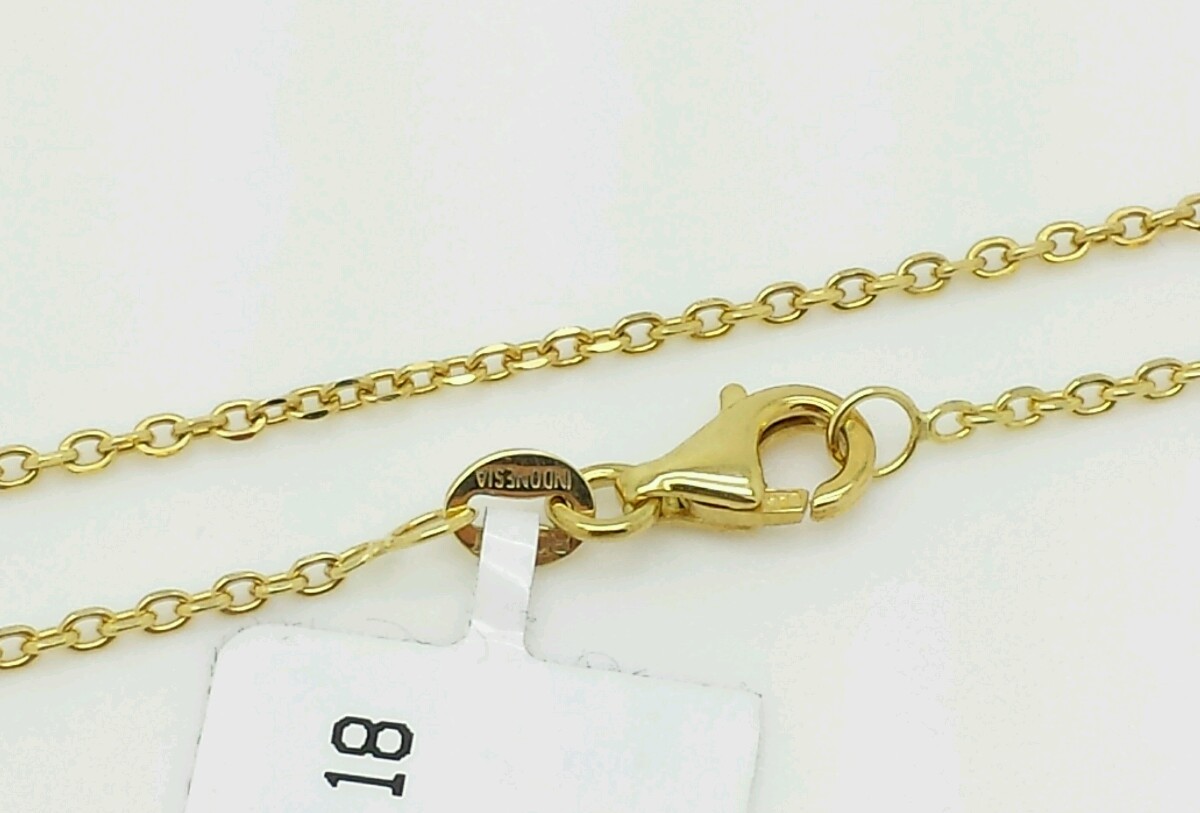 14k Solid Yellow Gold High Polish Cable Link Pendant Necklace Chain 20″ 1.4mm