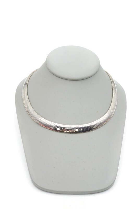 Milor Sterling Silver 925 Omega Necklace 18″ 10mm
