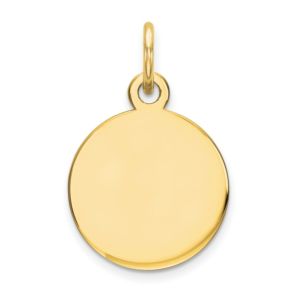 Real 10kt Yellow Gold Round Disc Charm