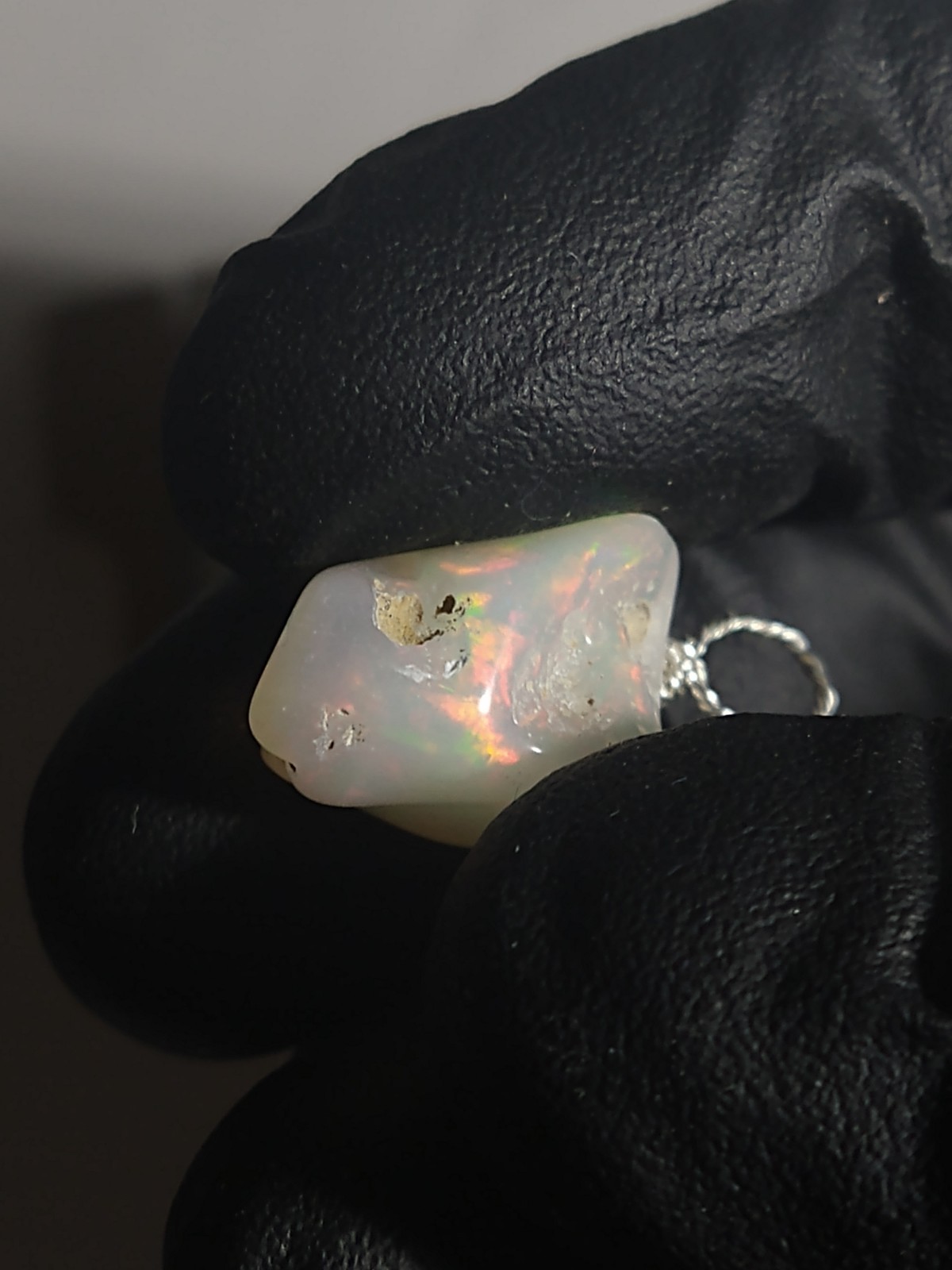 Bigger Opal Pendant Tumble Freeform Sterling Silver