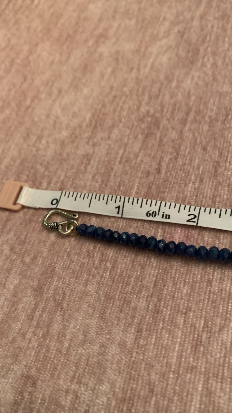 Lapis Lazuli Pendent with Beaded Chain 925 Sterling Silver Handmade Necklace