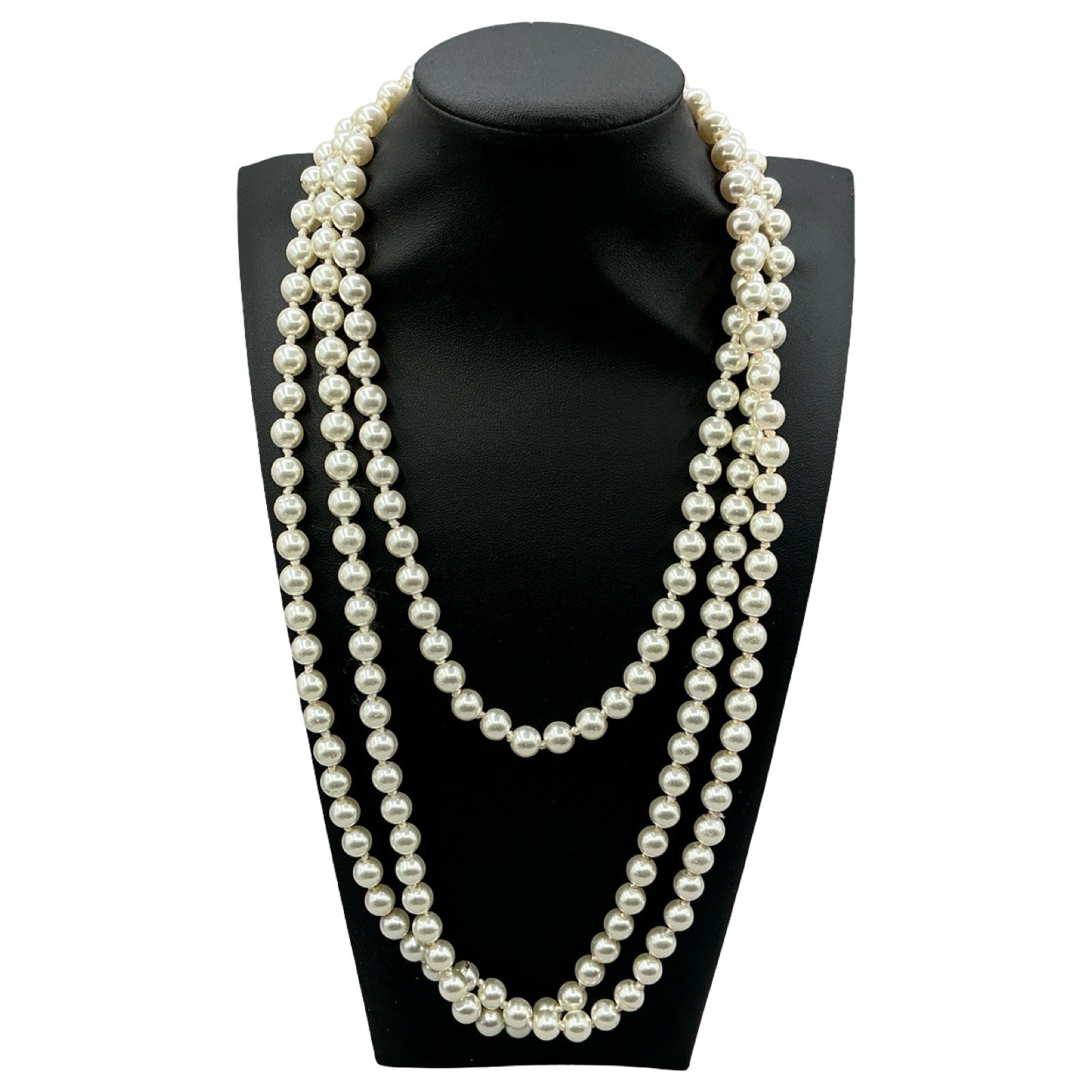 Extra Long 70 Inch Freshwater Pearl Rope Necklace Cream White Hand Knotted