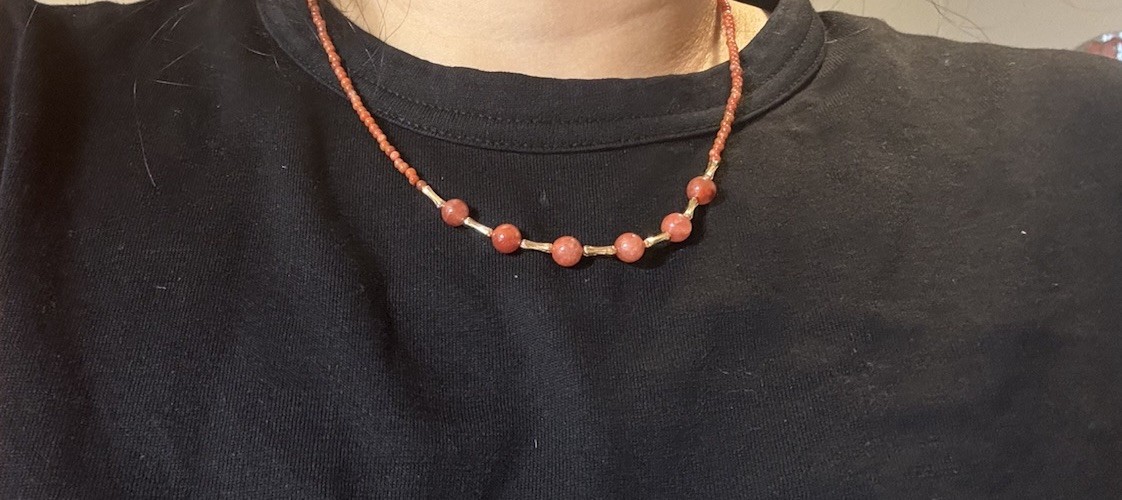 Natural nanhong agate jade necklace 2.5-6mm 17”-19” New in box free shipping