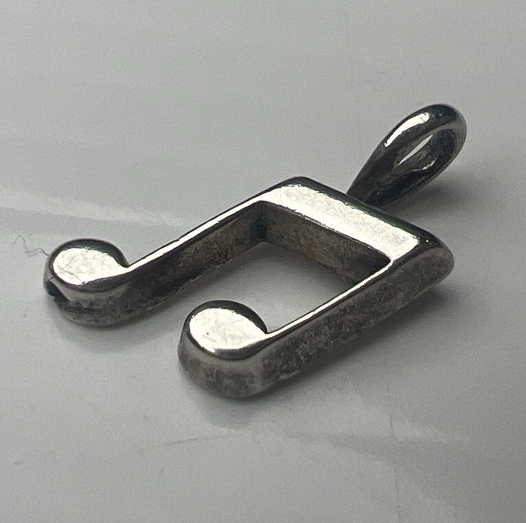 IFB 925 Sterling Silver Retro Charm Pendant Quaver Eighth Music Note Band Choir