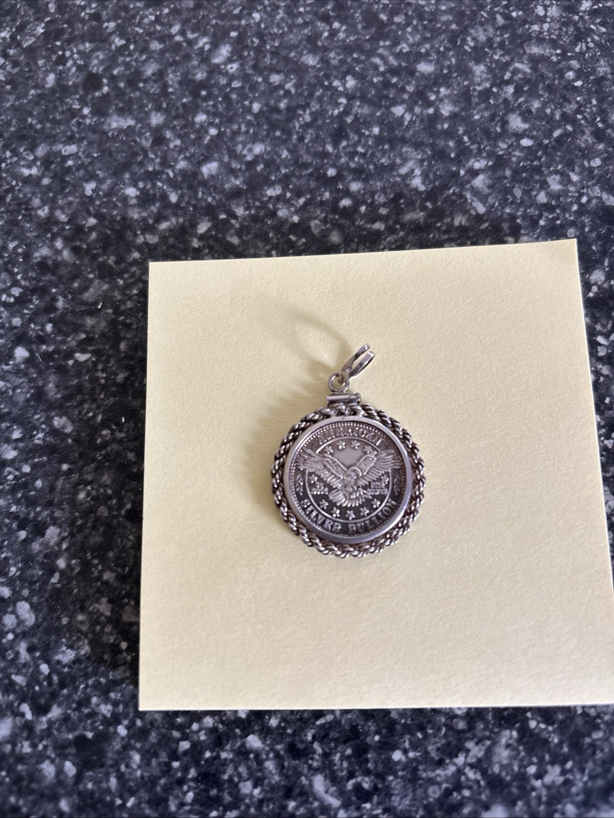 American Silver Bullion Coin Pendant 7.50 Grams Eagle/Scales VG