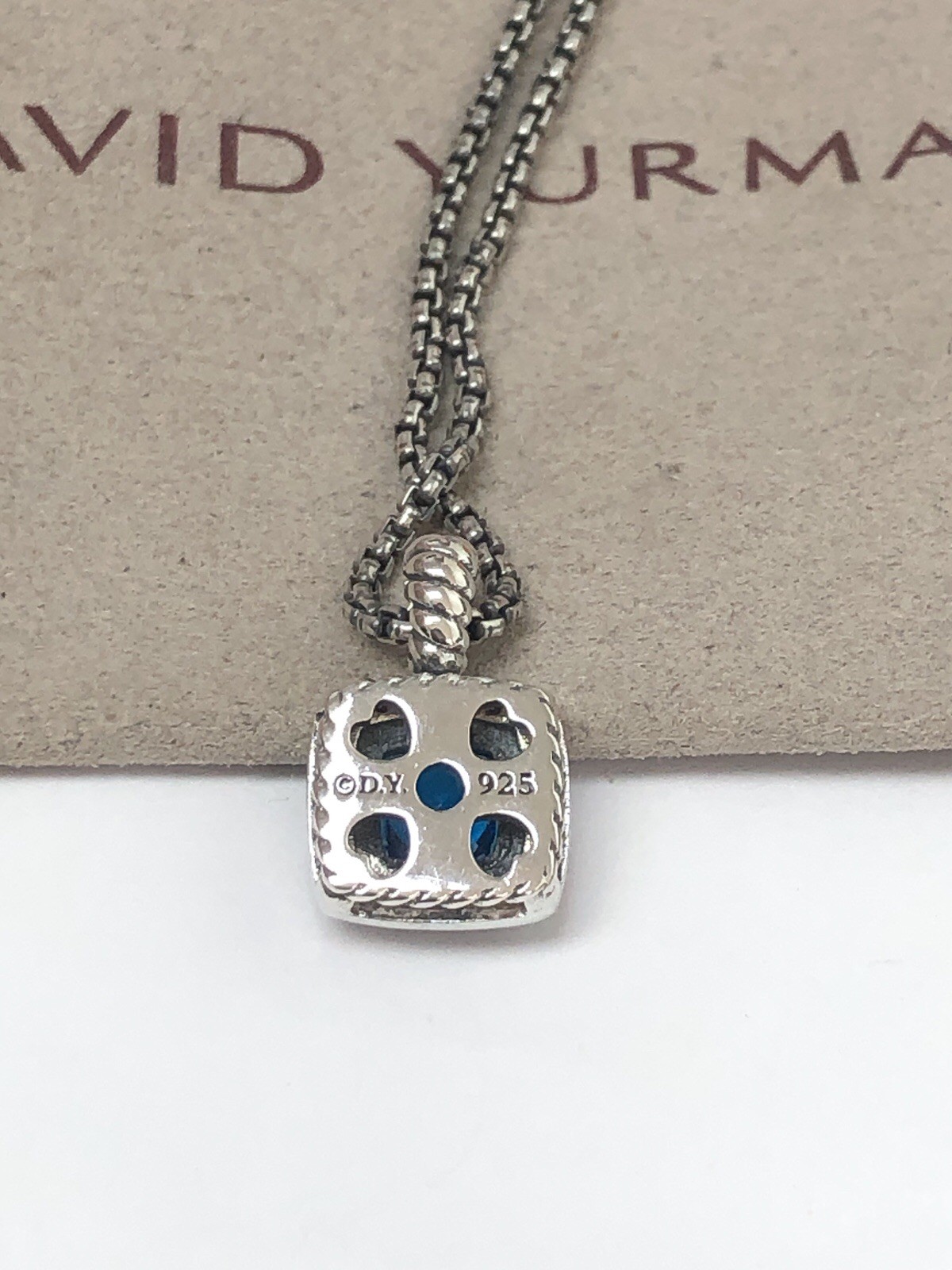 DAVID YURMAN Albion Sterling Silver With Blue Topaz & Diamond 7mm Necklace