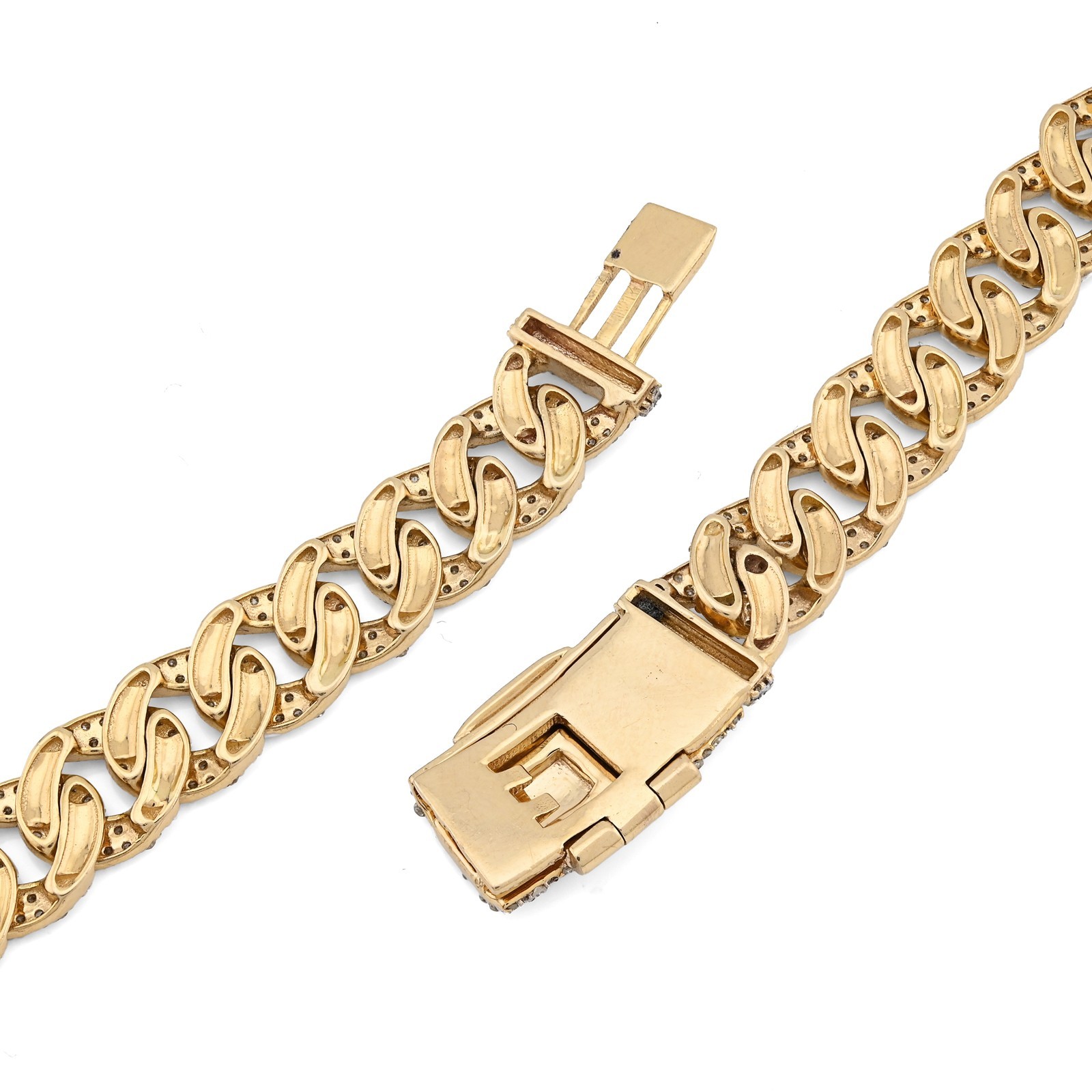 8MM 10k Yellow Gold 9 CTW Natural Diamond Cuban Link Chain 20In 36.8gms Necklace