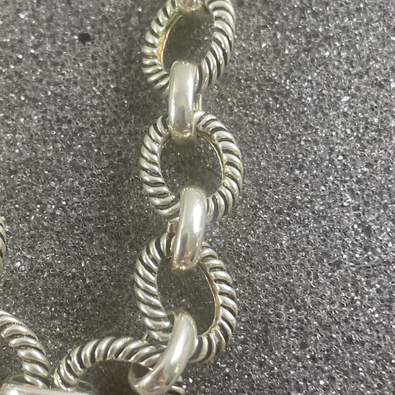Michelle Albala 925 Silver Prasiolite Cushion Enhancer Cable Link Toggle Chain