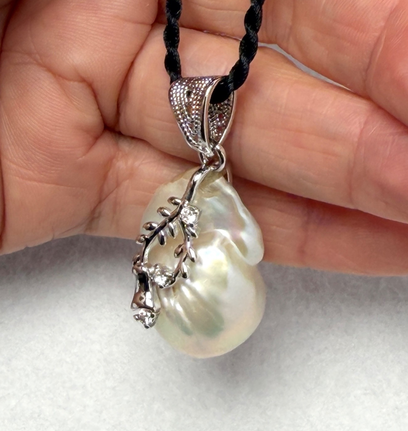Humongous 20.3 x 30.2mm Freshwater Baroque Pearl Pendant, 925 Silver Bail #124SP