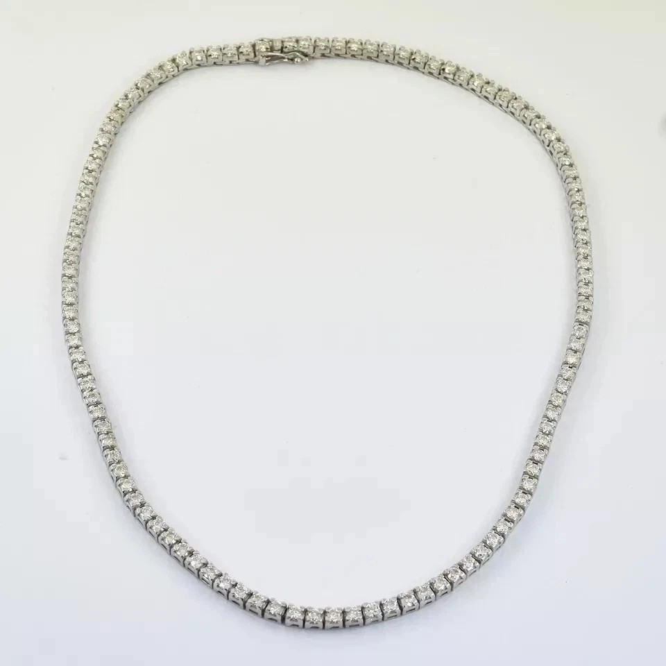 White Lab Created Diamond Tennis Necklace 22″ In VVS1 Certified ! Valentine Gift