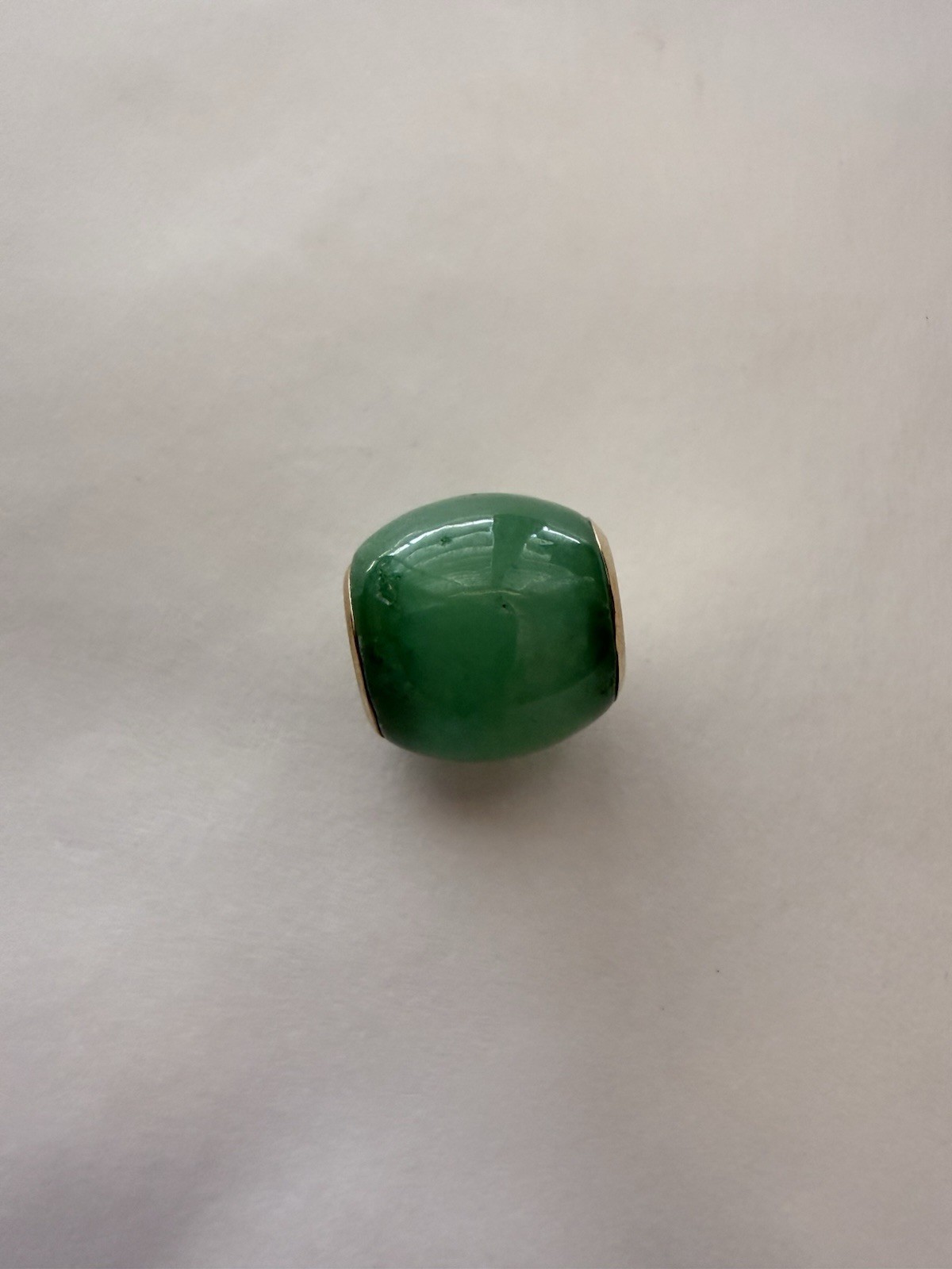 14 Kt Green Jadenite Jade Charm Slide Slide