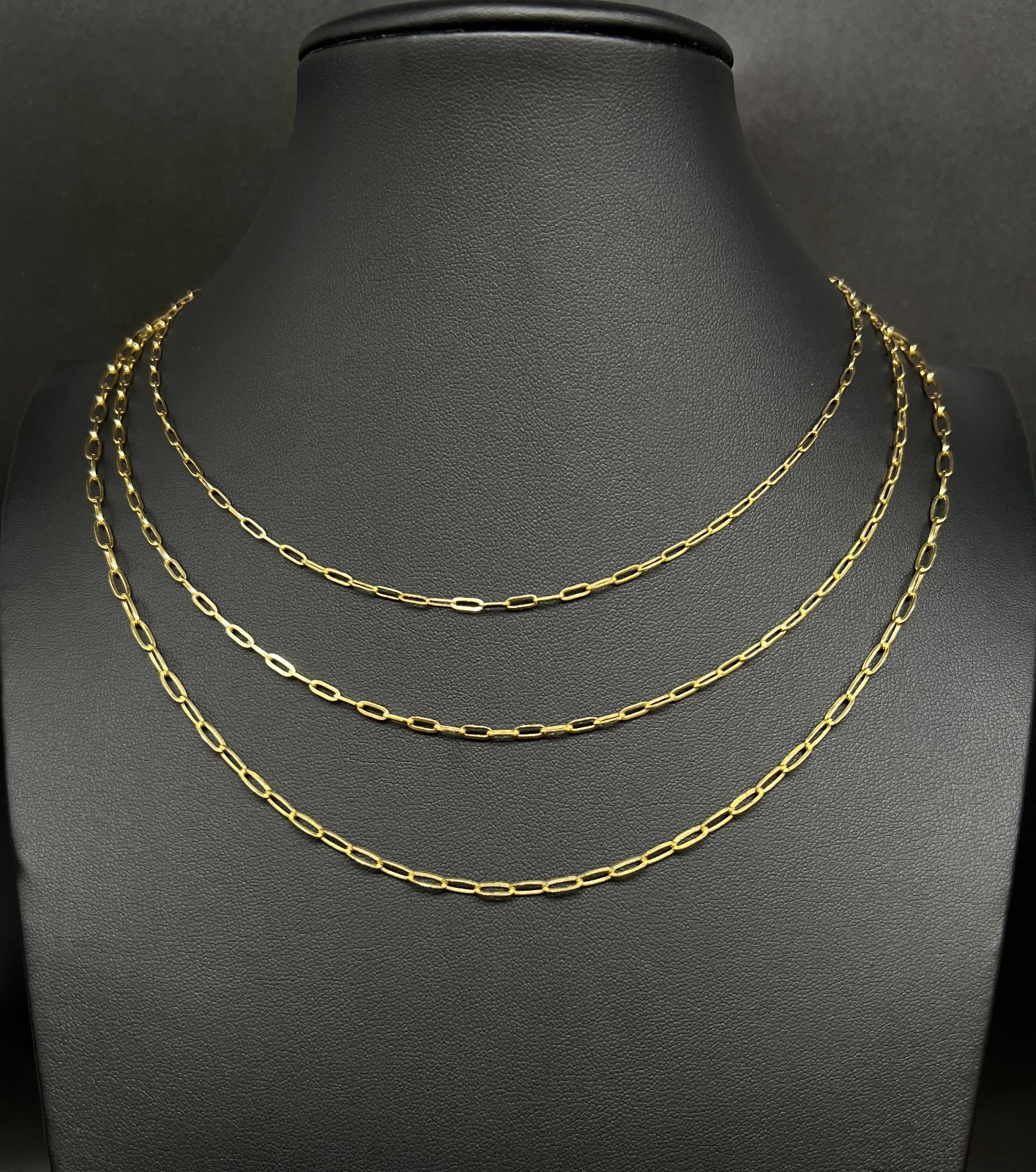 14k Real Gold Paperclips Necklace, 14k paperclip chain, 14k dainty Necklace