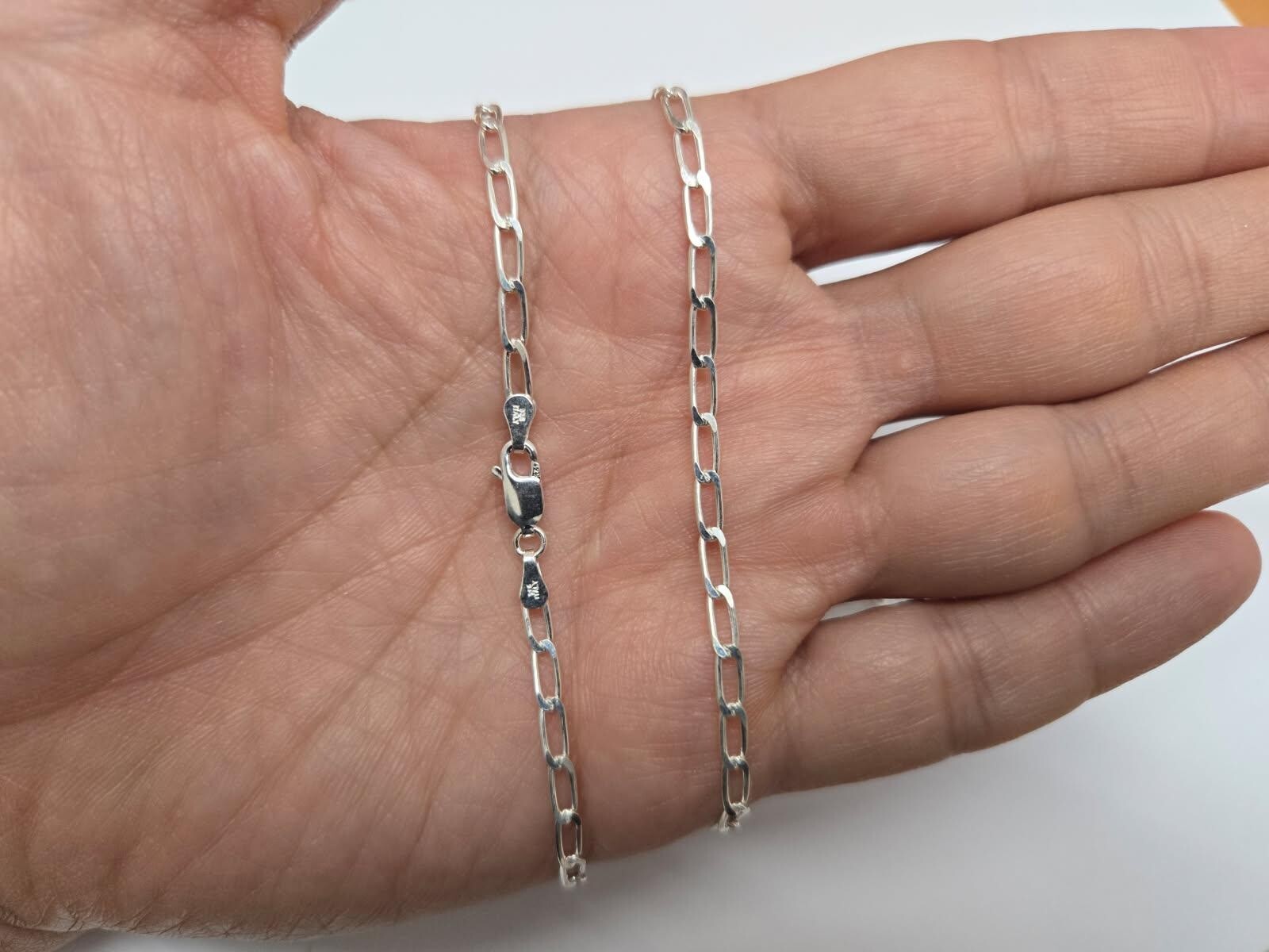 925 Sterling Silver Solid Long Curb Link Chain Necklace Bracelet 3mm 7″ to 30″