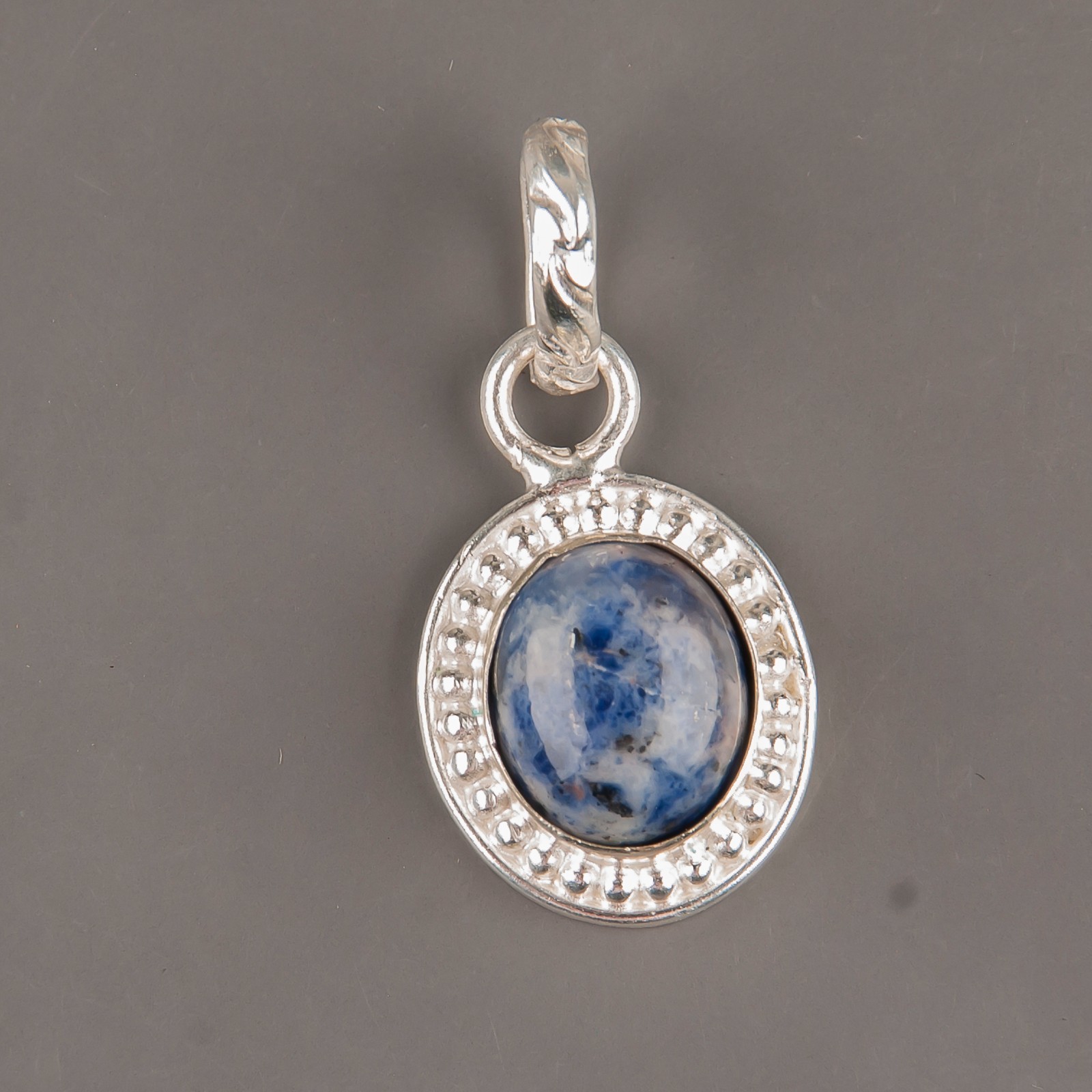 Sodalite Gemstone 925 Sterling Silver Necklace Pendent 1.20″ Gift For Engagement