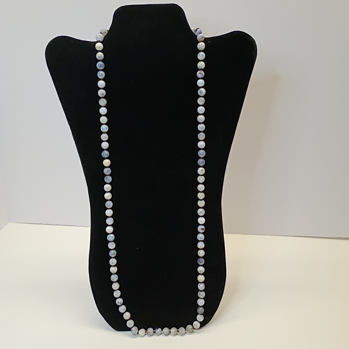 Natural Gemstone 33″ Hand Knotted Polished Bead No Clasp Necklace