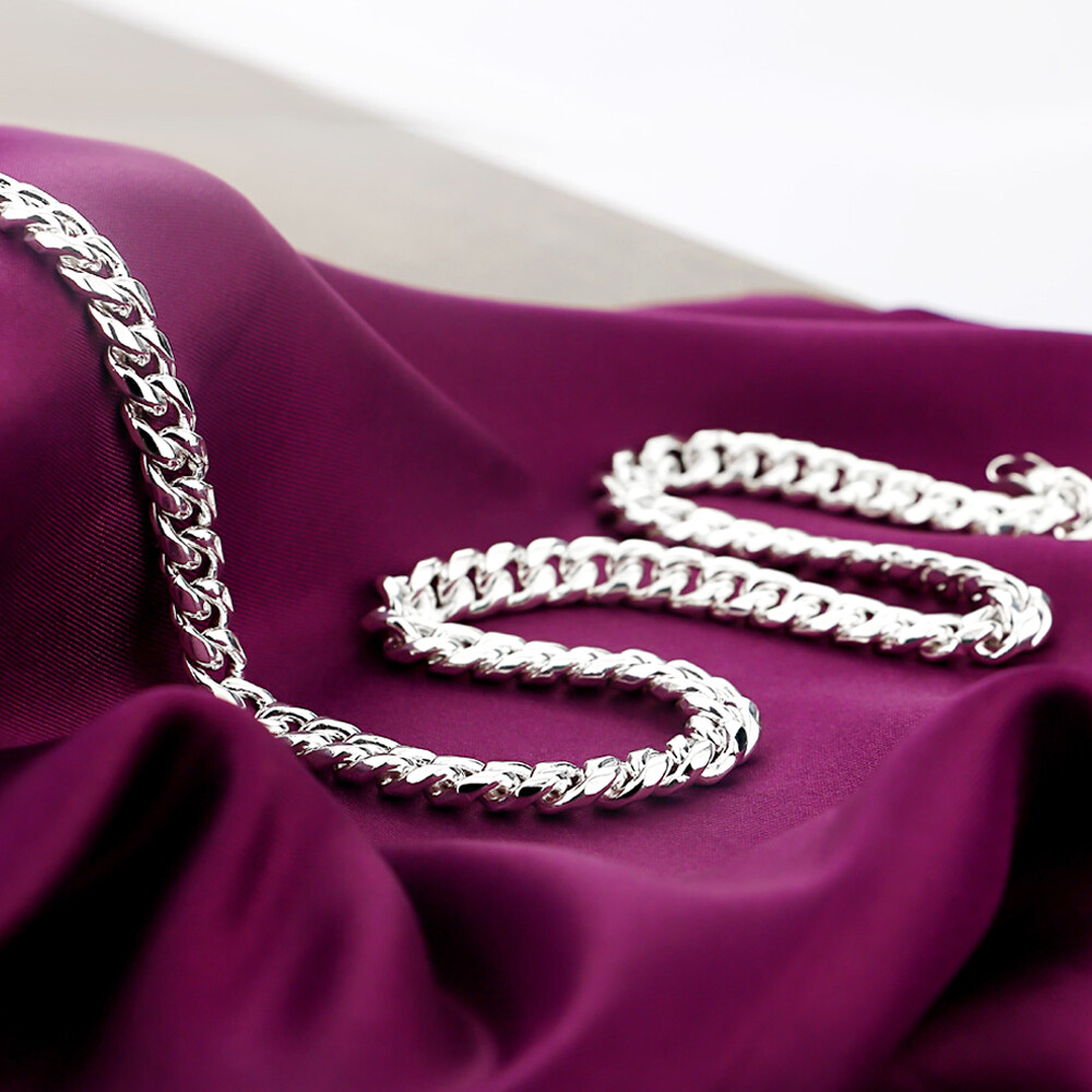 925 Sterling Silver 10mm Miami Cuban Link Chain Men’s Necklace w/ Box Lock Clasp