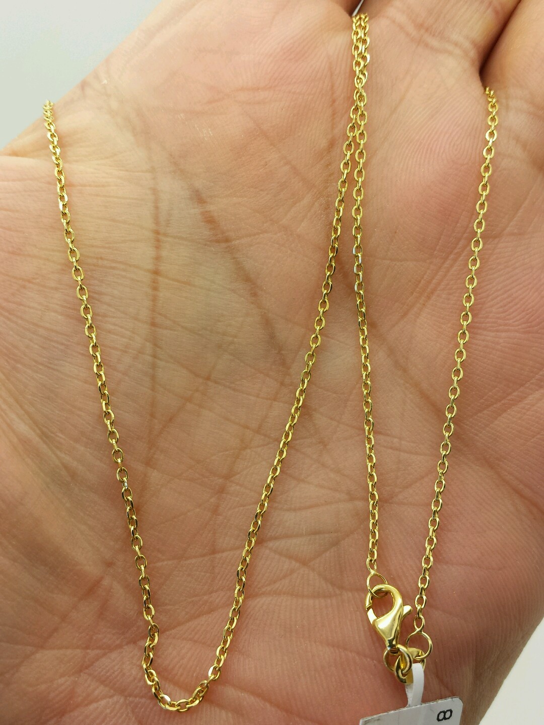 14k Solid Yellow Gold High Polish Cable Link Pendant Necklace Chain 20″ 1.4mm